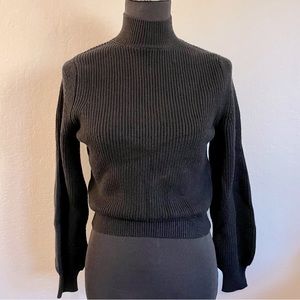 Zara Balloon-Sleeve Mock-Neck Sweater, size S